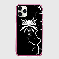 Чехол iPhone 11 Pro матовый The witcher текстура, цвет: 3D-малиновый