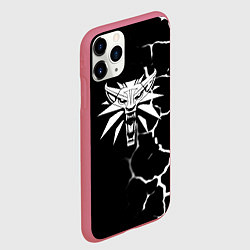 Чехол iPhone 11 Pro матовый The witcher текстура, цвет: 3D-малиновый — фото 2
