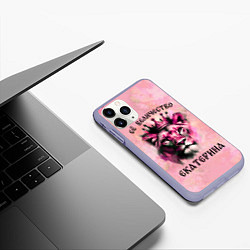 Чехол iPhone 11 Pro матовый Её величество Екатерина - львица, цвет: 3D-светло-сиреневый — фото 2