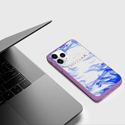Чехол iPhone 11 Pro матовый Lostark flame blue, цвет: 3D-фиолетовый — фото 2