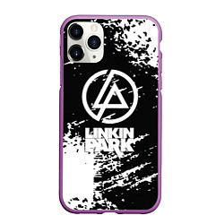 Чехол iPhone 11 Pro матовый Linkin park logo краски текстура, цвет: 3D-фиолетовый