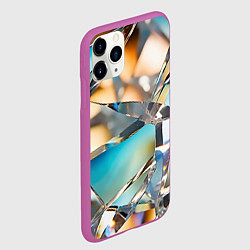 Чехол iPhone 11 Pro матовый Грани стеклянного камня, цвет: 3D-фиолетовый — фото 2