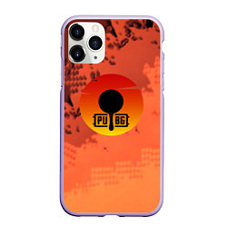 Чехол iPhone 11 Pro матовый PUBG game orange, цвет: 3D-светло-сиреневый