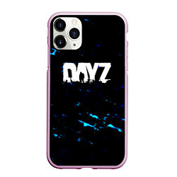 Чехол iPhone 11 Pro матовый Dayz текстура краски голубые, цвет: 3D-розовый