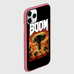 Чехол iPhone 11 Pro матовый Boom - Doom, цвет: 3D-малиновый — фото 2