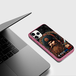 Чехол iPhone 11 Pro матовый Я русский патриотизм, цвет: 3D-малиновый — фото 2