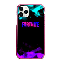 Чехол iPhone 11 Pro матовый Fortnite neon geometry, цвет: 3D-малиновый