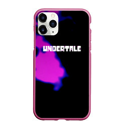 Чехол iPhone 11 Pro матовый Undertale neon splash, цвет: 3D-малиновый