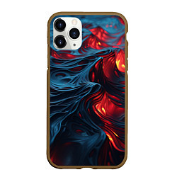 Чехол iPhone 11 Pro матовый Яркая волнистая абстракция, цвет: 3D-коричневый