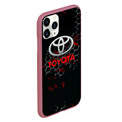 Чехол iPhone 11 Pro матовый Toyota краски броня, цвет: 3D-малиновый — фото 2