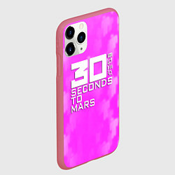 Чехол iPhone 11 Pro матовый 30 seconds to mars pink, цвет: 3D-малиновый — фото 2