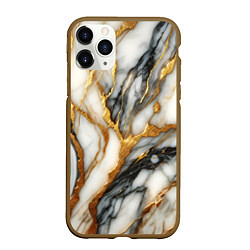 Чехол iPhone 11 Pro матовый Мрамор - текстура, цвет: 3D-коричневый