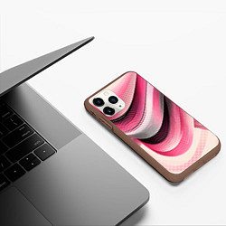 Чехол iPhone 11 Pro матовый Волны - текстура, цвет: 3D-коричневый — фото 2