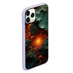 Чехол iPhone 11 Pro матовый Объемная текстура и лава, цвет: 3D-светло-сиреневый — фото 2