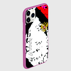 Чехол iPhone 11 Pro матовый Россия краски текстура, цвет: 3D-фиолетовый — фото 2