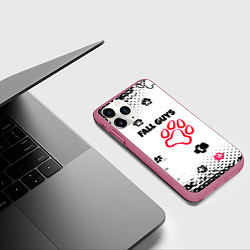 Чехол iPhone 11 Pro матовый Fall Guys kids game pattern, цвет: 3D-малиновый — фото 2