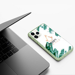 Чехол iPhone 11 Pro матовый Assasins creed mirage game pattern, цвет: 3D-салатовый — фото 2