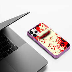 Чехол iPhone 11 Pro матовый God of war паттерн гейм, цвет: 3D-фиолетовый — фото 2