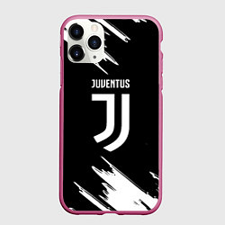 Чехол iPhone 11 Pro матовый Juventus краски текстура, цвет: 3D-малиновый
