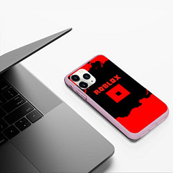 Чехол iPhone 11 Pro матовый Roblox краски красные, цвет: 3D-розовый — фото 2