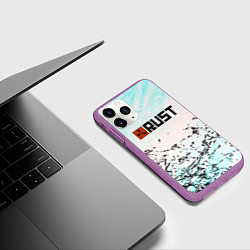 Чехол iPhone 11 Pro матовый Rust game текстура, цвет: 3D-фиолетовый — фото 2