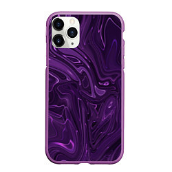 Чехол iPhone 11 Pro матовый Абстакция на темно фиолетовом, цвет: 3D-фиолетовый