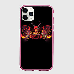 Чехол iPhone 11 Pro матовый Дракон мастер - DnD, цвет: 3D-малиновый