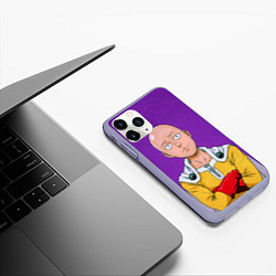 Чехол iPhone 11 Pro матовый Realistic Saitama, цвет: 3D-светло-сиреневый — фото 2