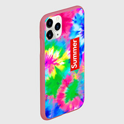 Чехол iPhone 11 Pro матовый Color abstraction - summer, цвет: 3D-малиновый — фото 2