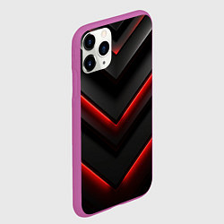 Чехол iPhone 11 Pro матовый Красное свечение на черном, цвет: 3D-фиолетовый — фото 2