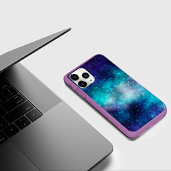 Чехол iPhone 11 Pro матовый Космические туманности, цвет: 3D-фиолетовый — фото 2