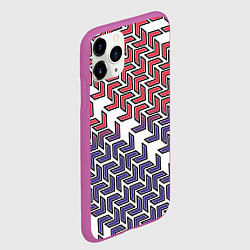 Чехол iPhone 11 Pro матовый Сине-белые стрелки на белом фоне, цвет: 3D-фиолетовый — фото 2