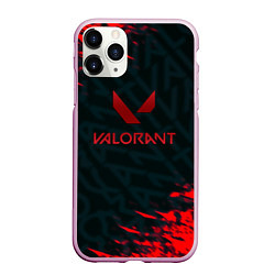 Чехол iPhone 11 Pro матовый Valorant текстура краски, цвет: 3D-розовый