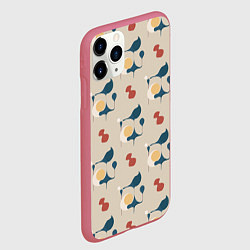Чехол iPhone 11 Pro матовый Круг абстракция и линии, цвет: 3D-малиновый — фото 2