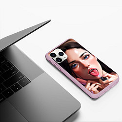 Чехол iPhone 11 Pro матовый Меган Фокс с зажигалкой из фильма Тело Дженнифер, цвет: 3D-розовый — фото 2