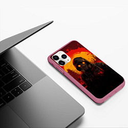 Чехол iPhone 11 Pro матовый Stalker 2 fire ghost, цвет: 3D-малиновый — фото 2