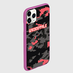 Чехол iPhone 11 Pro матовый Undertale текстура гейм, цвет: 3D-фиолетовый — фото 2