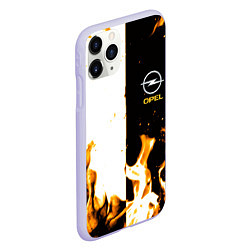 Чехол iPhone 11 Pro матовый Opel огонь текстура, цвет: 3D-светло-сиреневый — фото 2