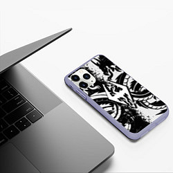 Чехол iPhone 11 Pro матовый Драконы скайрим, цвет: 3D-светло-сиреневый — фото 2