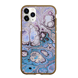 Чехол iPhone 11 Pro матовый Абстрактный узор, цвет: 3D-коричневый