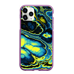 Чехол iPhone 11 Pro матовый Абстрактный узор, цвет: 3D-фиолетовый