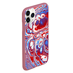 Чехол iPhone 11 Pro матовый Абстрактный разноцветный паттерн, цвет: 3D-малиновый — фото 2