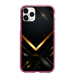 Чехол iPhone 11 Pro матовый Gold luxury black abstract