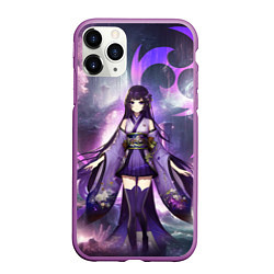 Чехол iPhone 11 Pro матовый Genshin Impact - character Raiden, цвет: 3D-фиолетовый