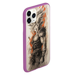 Чехол iPhone 11 Pro матовый Super Saiyan Goku, цвет: 3D-фиолетовый — фото 2