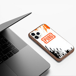 Чехол iPhone 11 Pro матовый PUBG краски гранж, цвет: 3D-коричневый — фото 2