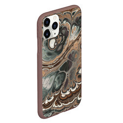Чехол iPhone 11 Pro матовый Абстрактный разноцветный узор, цвет: 3D-коричневый — фото 2