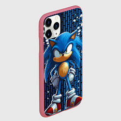 Чехол iPhone 11 Pro матовый Sonic - splash and logo, цвет: 3D-малиновый — фото 2