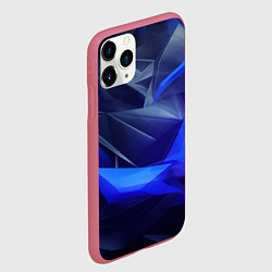 Чехол iPhone 11 Pro матовый Темный синий абстрактный геометрический фон, цвет: 3D-малиновый — фото 2
