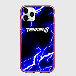 Чехол iPhone 11 Pro матовый Tekken молнии, цвет: 3D-малиновый